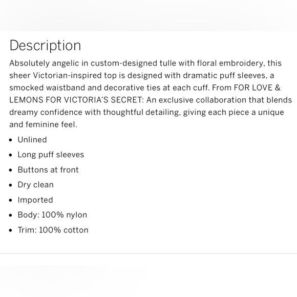 NWT For Love and Lemons Midnight Lace Top - Picture 8 of 8